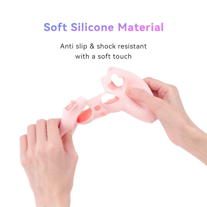 GEEKSHARE Cat Paw DualSense Controller Skin Anti-Slip Silicone Skin Protective Cover Case for DualSense Wireless Controller -- Pink - Image 4